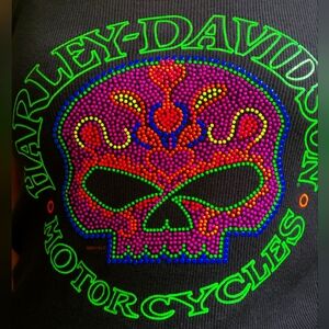 Size M Women's Harley-Davidson Black Scoop-Neck Stretch Ribbed Knit Tank